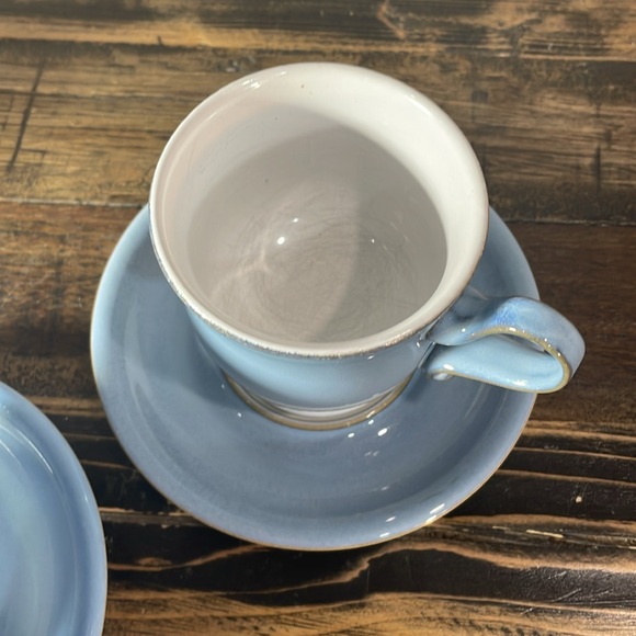 Set of 3 footed vintage Denby cups and saucers - Picture 4 of 10